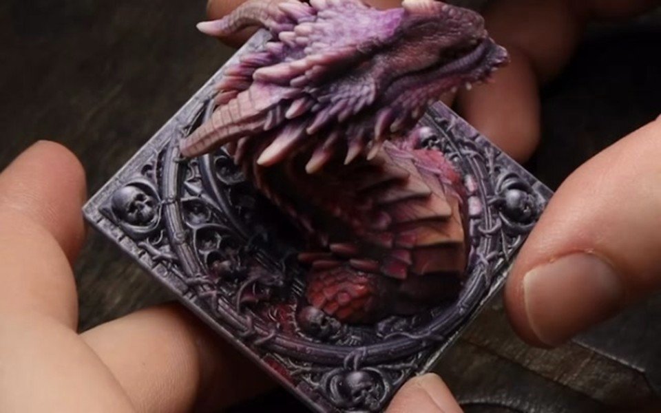 Full-colour 3D printed dragon bust from the HeyGears G1X