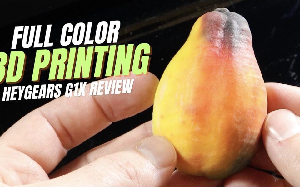 Full-colour 3D print from the HeyGears G1X held in hand