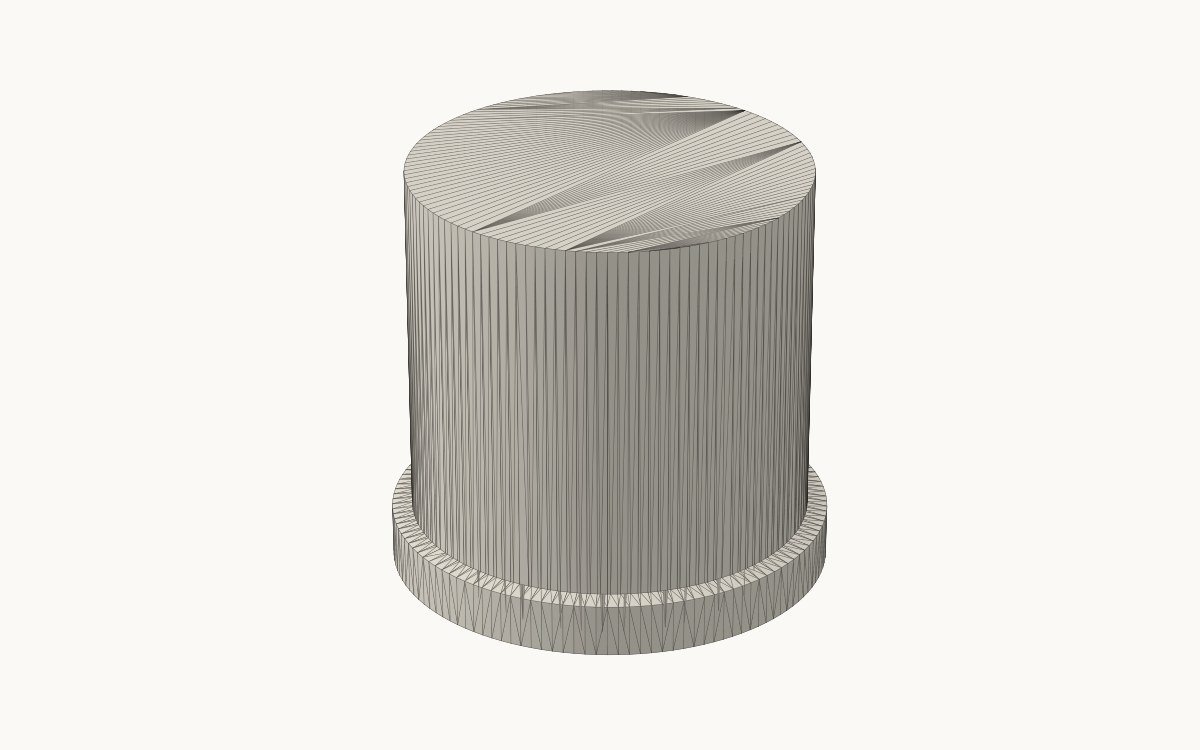 Cylinder plinth render