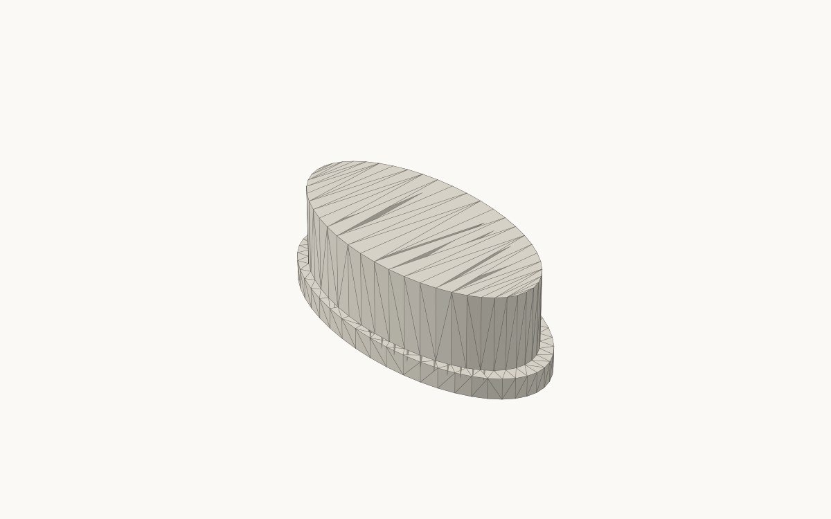 Oval plinth render