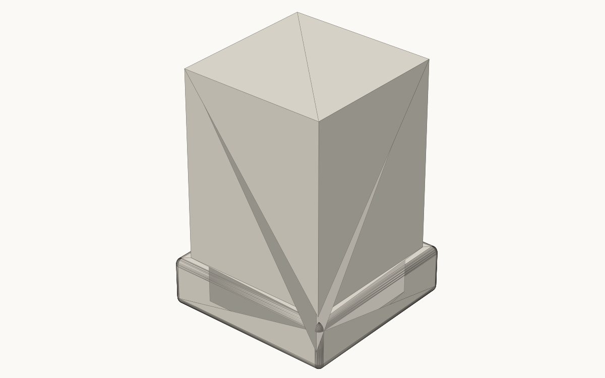 Square plinth render